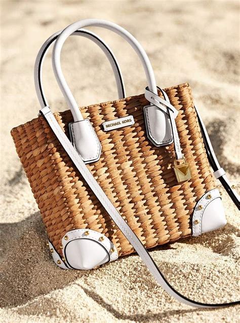 michael kors straw handbag